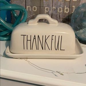 Rae Dunn butter dish “Thankful”